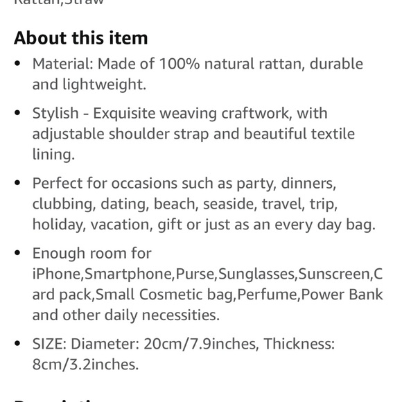 Round Rattan Bag - Picture 6 of 8